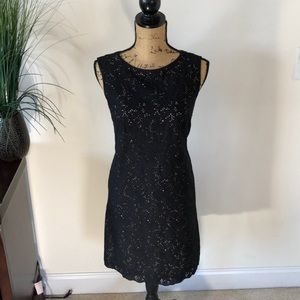 Loft black eyelet dress